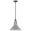 Nuvo Zelda 1-Light Pendant, E26 60W, Black, Gray Metal Shade, Faux Leather Straps 60/7646